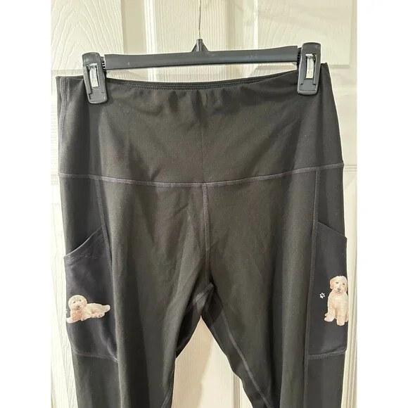 E&S Pets Urban Athletics High Ride Leggings - Golden Doodle Printed on Pockets L - Picture 2 of 9